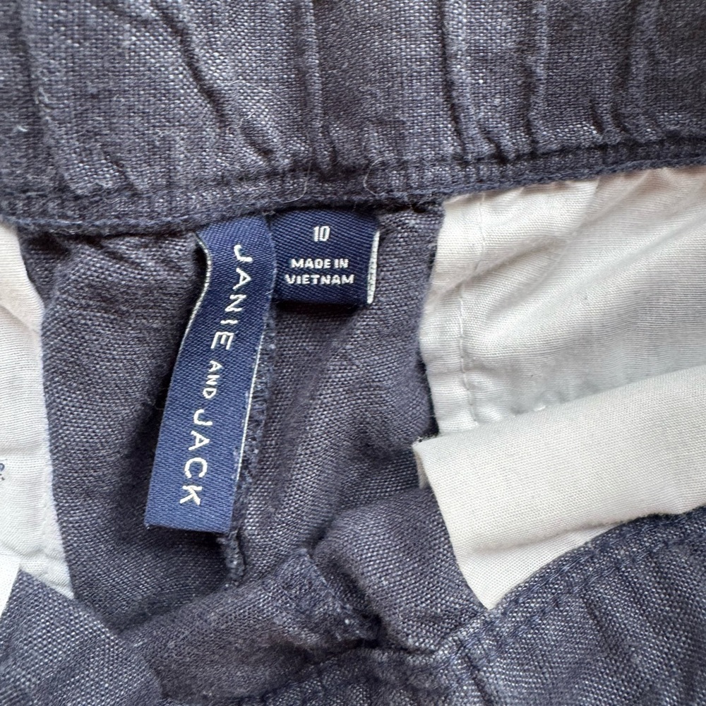 Janie and Jack navy Kids linen pants - Picture 4 of 6